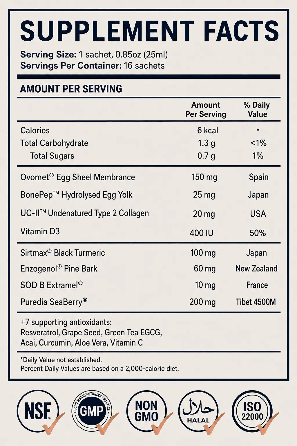 MoveOn supplement facts and ingredient label